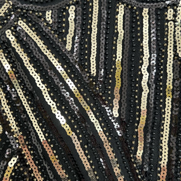 Women's 1920s Vintage Gatsby Sequin Embellished Flapper Mini Dress - Picture 2 of 4